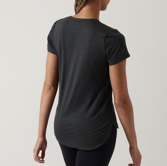 🌸 Athleta Uptempo Tee in Black Heather - Super Soft & NWT - Picture 3 of 16